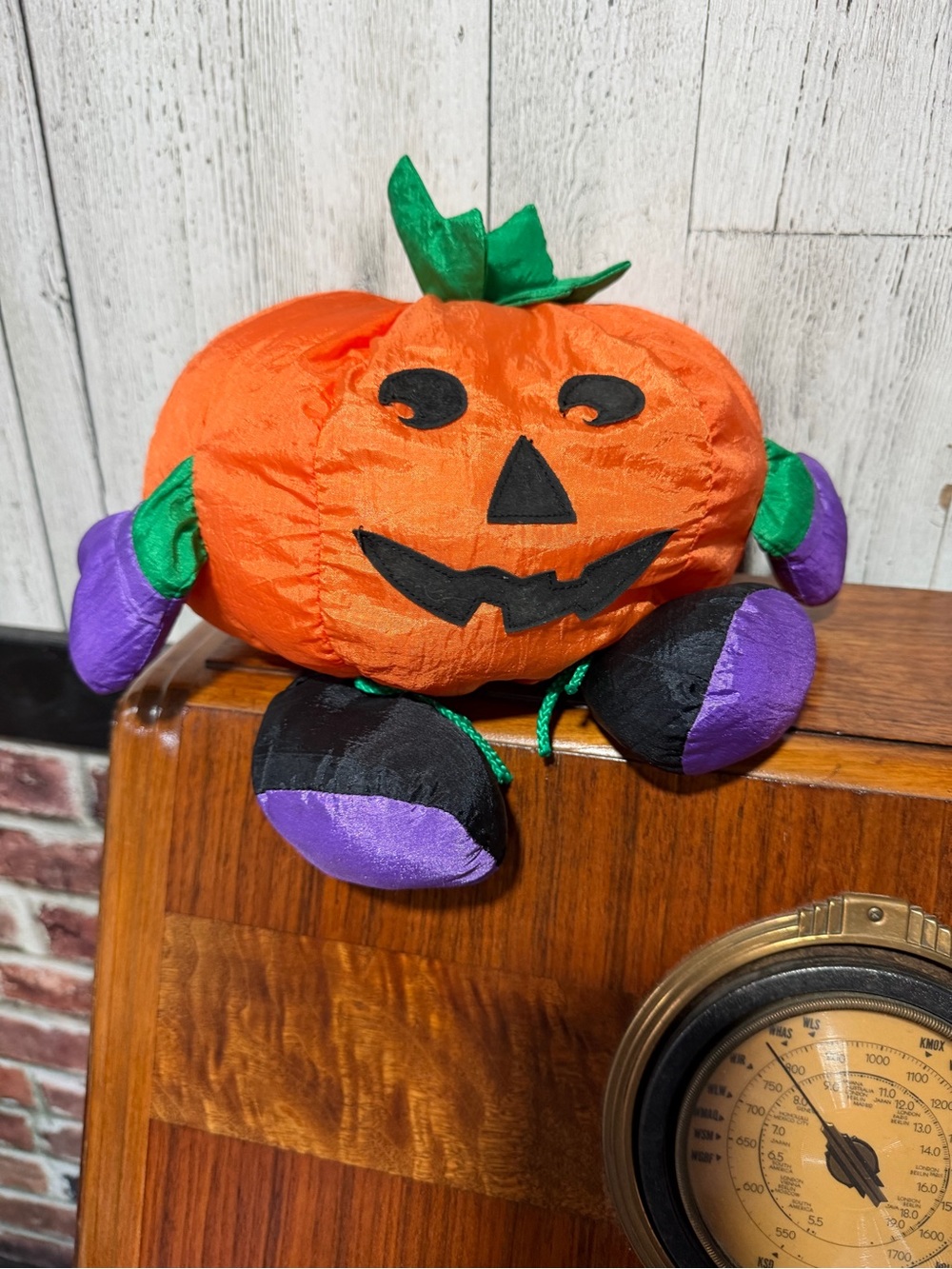 Halloween Orange Pumpkin Plush nylon decoration